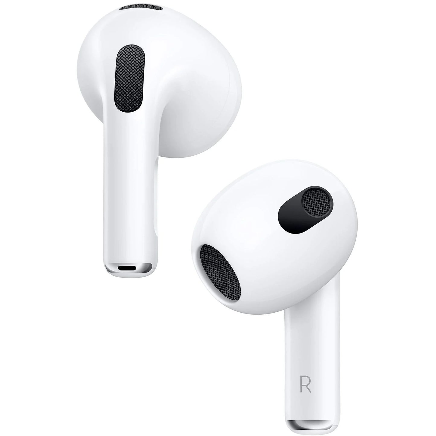 Apple AirPods 3rd Gen Lightning earbuds placed outside the case β sweat and water resistant, secure fit, available for retail and wholesale purchase