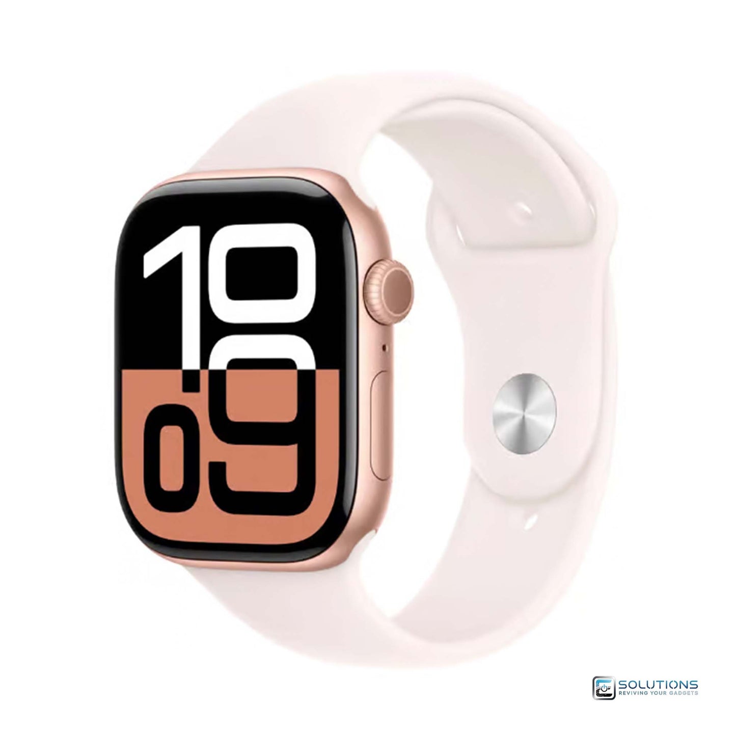 Apple Watch Series 10 Rose Gold aluminum case, GPS edition, shown in 41mm and 45mm sizes, stylish smartwatch for fitness and lifestyle ā available retail and wholesale.