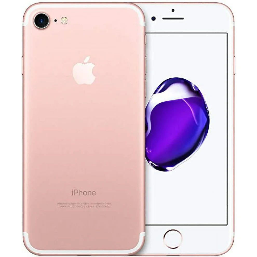 Elegant Rose Gold Apple iPhone 7 available in 32GB, 128GB, and 256GB — fully unlocked, gently used, and compatible with GSM and CDMA networks.