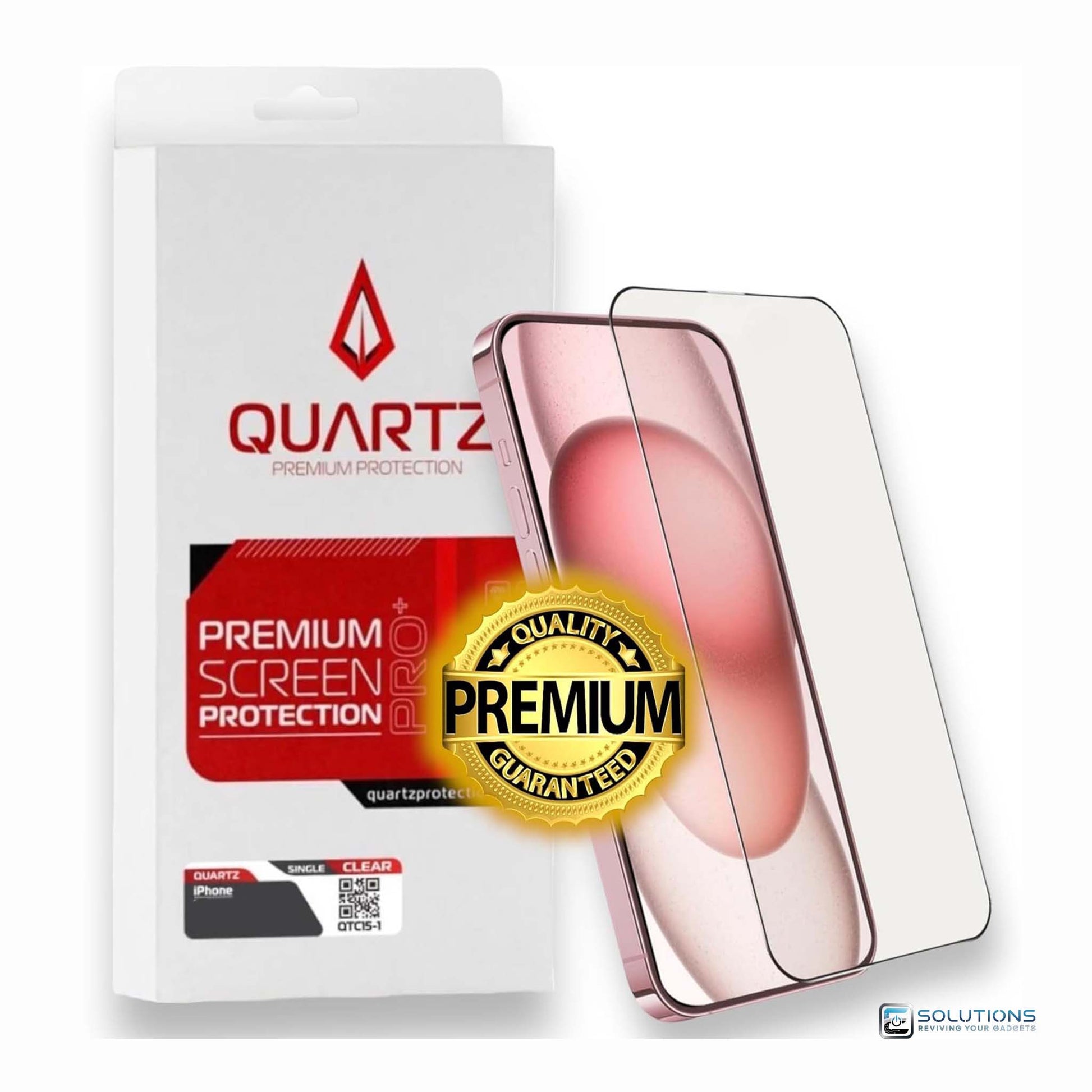 Quartz Premium Clear screen protector for iPhone X — thin transparent glass protection.