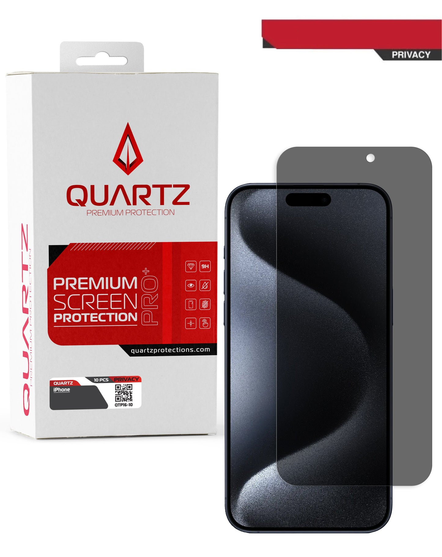 Privacy screen protector for iPhone — thin transparent glass protection.