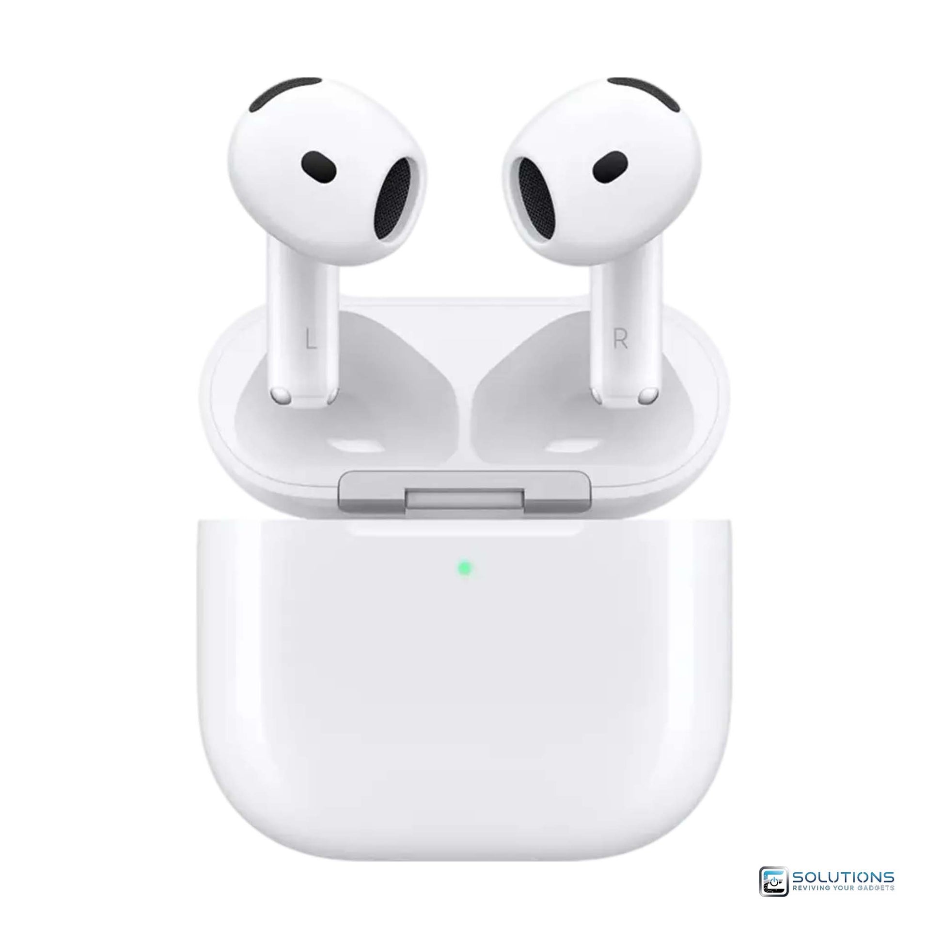 Apple AirPods 4th Generation with ANC inside open charging case, wireless Bluetooth earbuds with noise cancellation — retail and wholesale options.