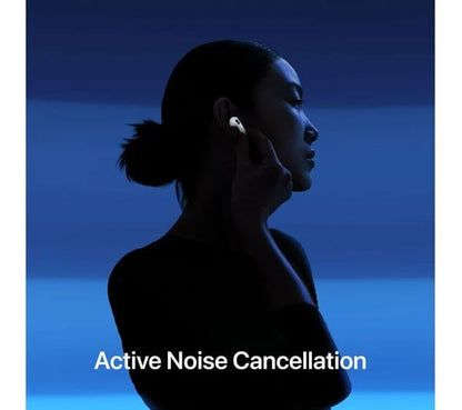 Apple AirPods 4th Gen with ANC in-ear, woman wearing earbuds showcasing noise cancellation and premium sound quality — available retail and wholesale.
