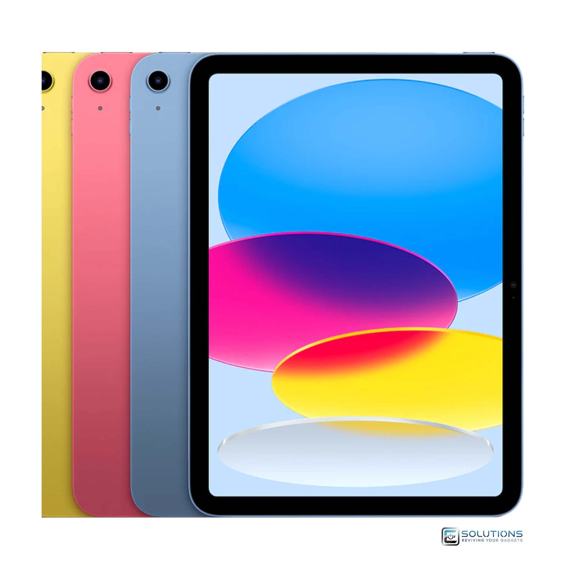 Apple iPad 10th Generation in Blue, Pink, Yellow, and Silver – Wi-Fi + Cellular models, available in 64GB and 256GB. Fully unlocked for global use, perfect for education, entertainment, or bulk resale.