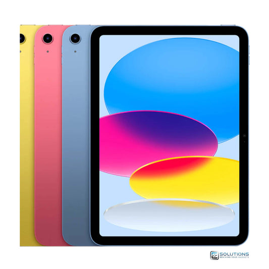 Apple iPad 10th Generation in Blue, Pink, Yellow, and Silver – Wi-Fi + Cellular models, available in 64GB and 256GB. Fully unlocked for global use, perfect for education, entertainment, or bulk resale.