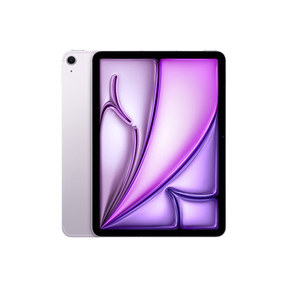 Purple iPad Air 11-inch M2, available in 128GB, 256GB, 512GB, and 1TB, with both Wi-Fi and Wi-Fi + Cellular unlocked versions. Vibrant and powerful for students, artists, and professionals.