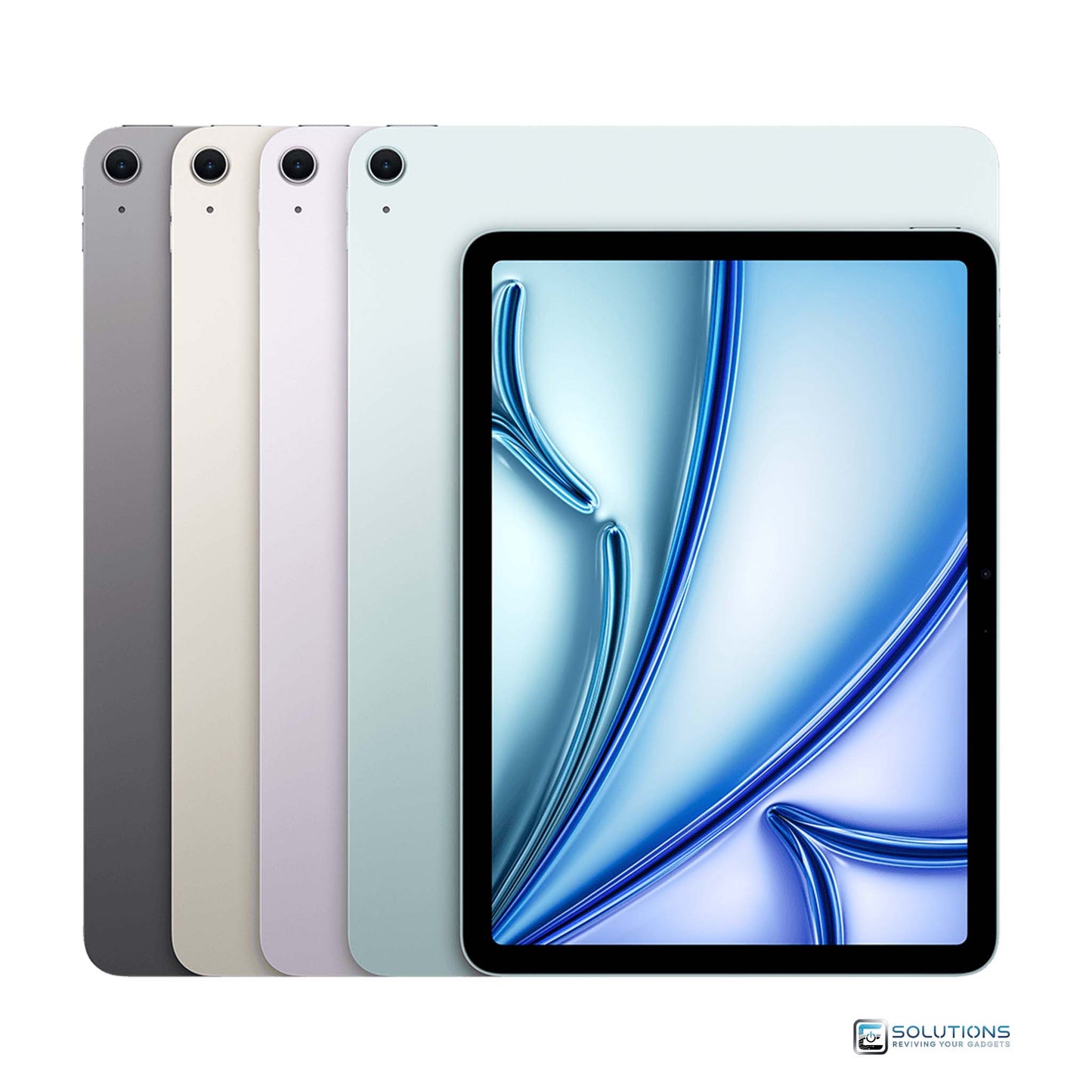 Apple iPad Air 13-inch M2 in all four colors — Space Gray, Starlight, Purple, and Blue — available in 128GB, 256GB, 512GB, and 1TB storage options, with both Wi-Fi and Wi-Fi + Cellular (unlocked) models for retail and wholesale buyers.