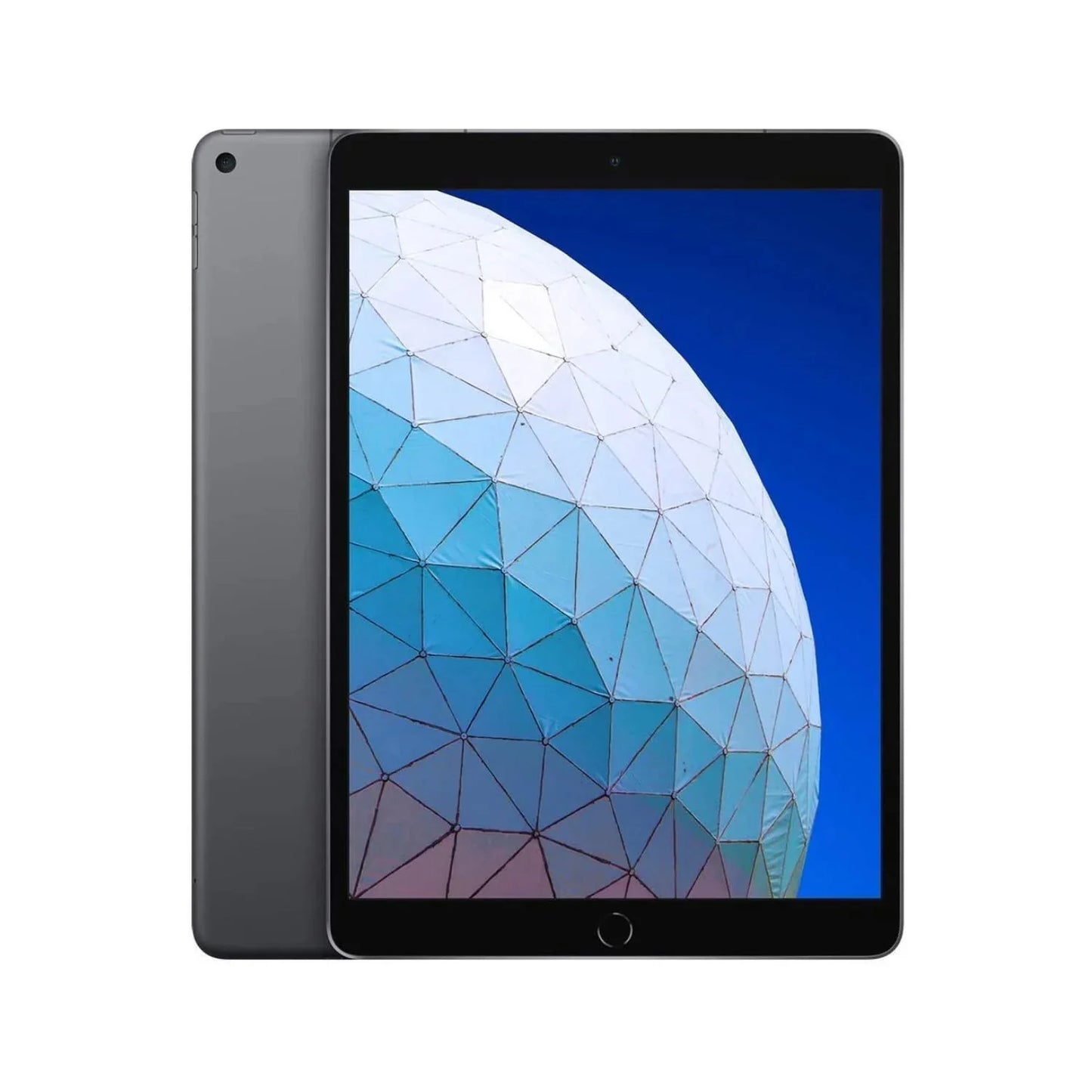 Space Gray iPad Air 3rd Gen with Wi-Fi and Cellular, factory unlocked, available in 64GB and 256GB – great for on-the-go use and full carrier compatibility.