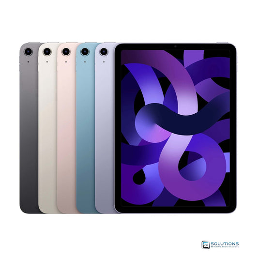 Apple iPad Air 4th Generation shown in all five colors — Space Gray, Silver, Rose Gold, Green, and Sky Blue — available in 64GB and 256GB storage options with both Wi-Fi and Wi-Fi + Cellular models for retail and wholesale.
