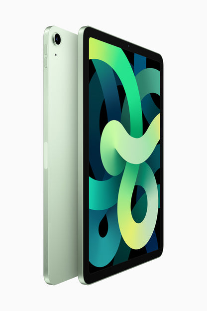 Green Apple iPad Air 4 – Wi-Fi and Wi-Fi + Cellular models in 64GB and 256GB. Lightweight, vibrant, and ready for work or play on the go.

