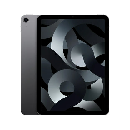 Space Gray iPad Air 5th Generation, 64GB and 256GB, available in Wi-Fi and Wi-Fi + Cellular unlocked models. Sleek, professional, and powerful for everyday use.