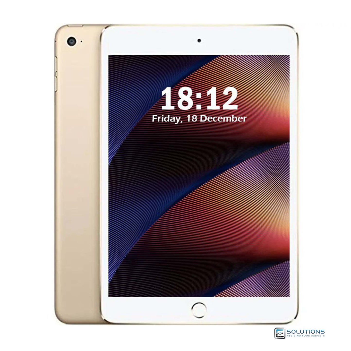 Gold Apple iPad Mini 4, available in 16GB, 32GB, 64GB, and 128GB storage, with Wi-Fi and Wi-Fi + Cellular unlocked models. Stylish compact iPad with Retina display and powerful performance.