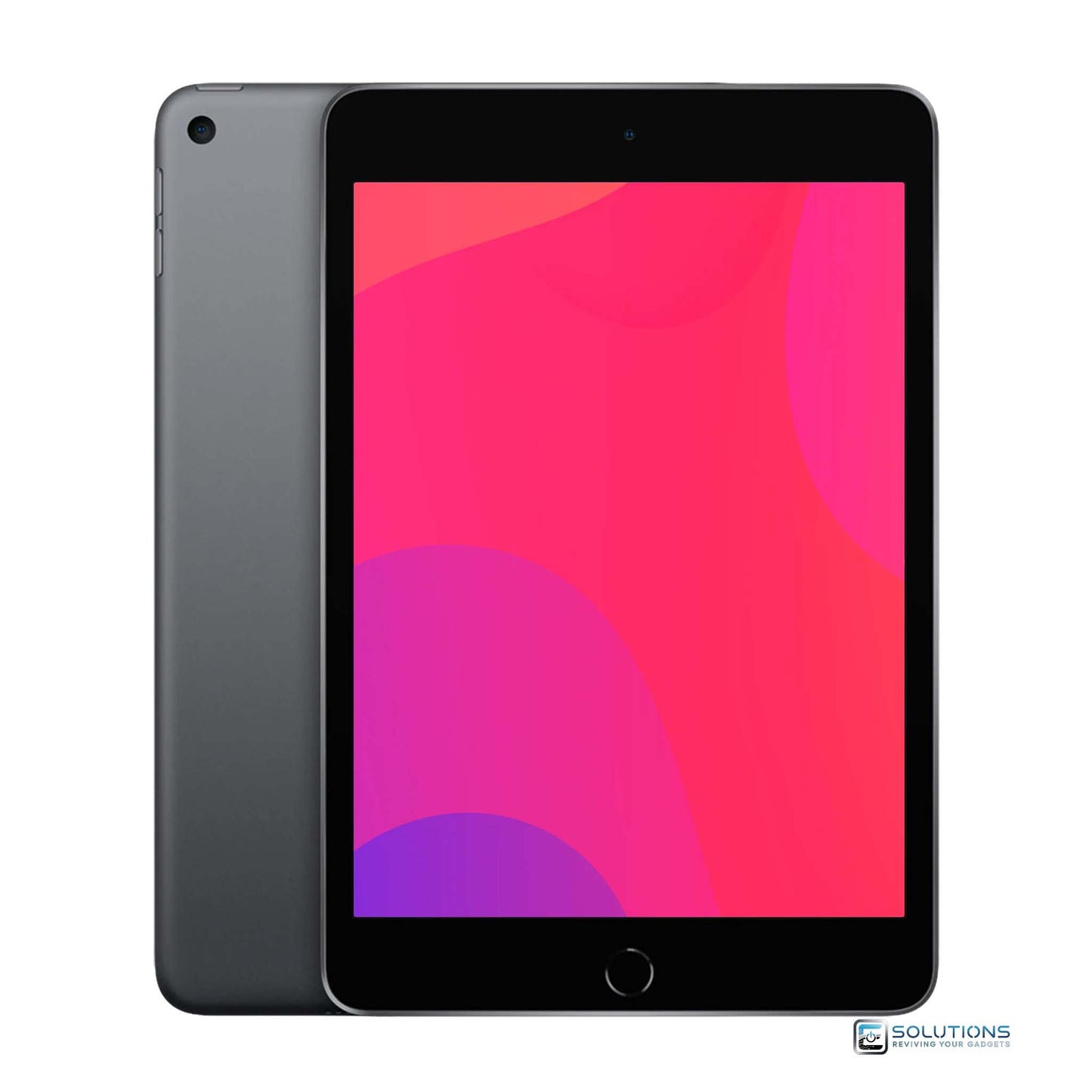 Space Gray Apple iPad Mini 5, available in 64GB and 256GB storage, with Wi-Fi and Wi-Fi + Cellular unlocked models. Compact and powerful tablet ideal for productivity, entertainment, and travel.