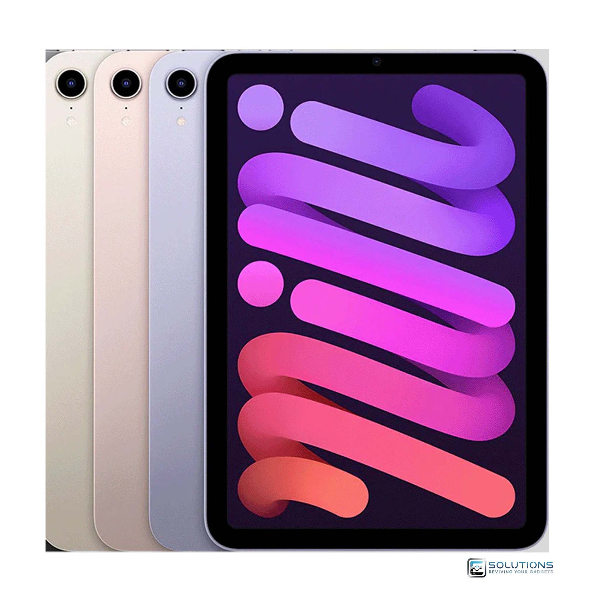 Apple iPad Mini 6 lineup in Space Gray, Pink, Purple, and Starlight — available in 64GB and 256GB storage options, with Wi-Fi and Wi-Fi + Cellular unlocked models for retail and wholesale customers.