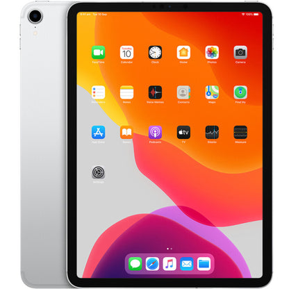 Silver iPad Pro 11-inch 1st Generation, available in 64GB, 256GB, 512GB, and 1TB storage, with Wi-Fi and Wi-Fi + Cellular unlocked connectivity. Sleek design with high performance for productivity and entertainment.