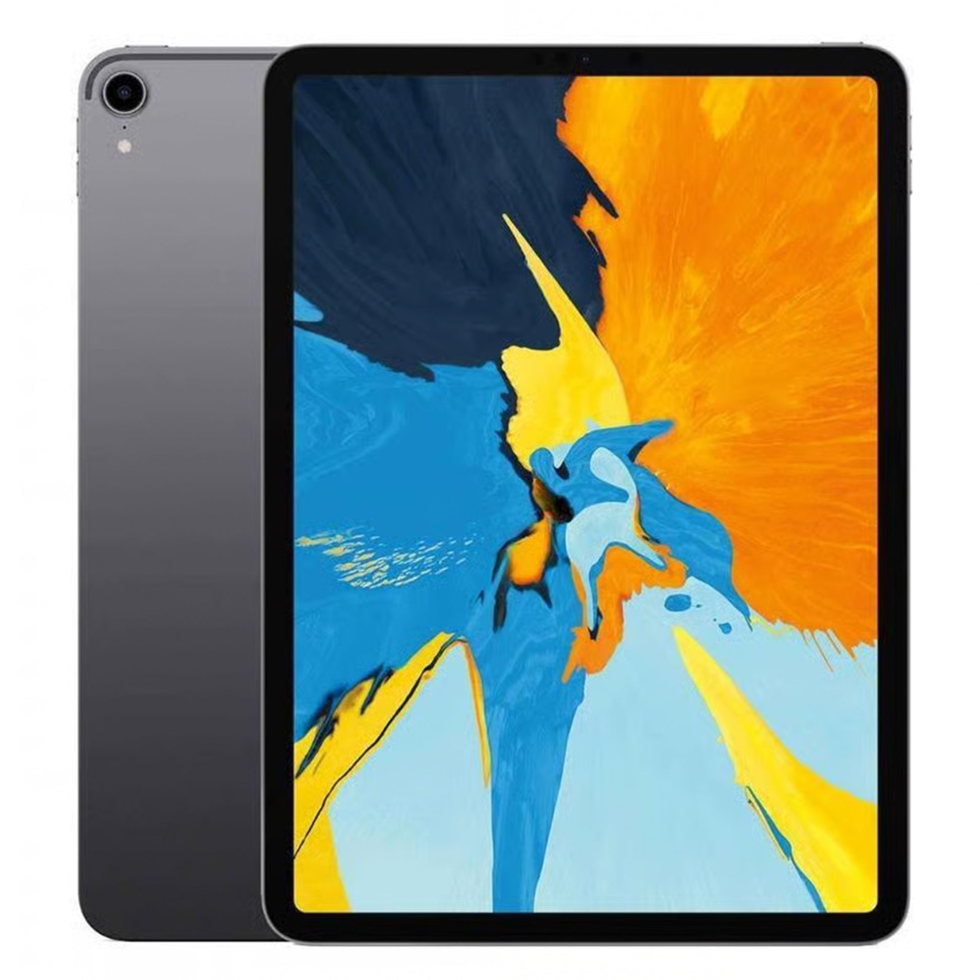 Space Gray Apple iPad Pro 11-inch 1st Generation, available in 64GB, 256GB, 512GB, and 1TB storage, with Wi-Fi and Wi-Fi + Cellular unlocked models. Perfect for professional work, creative projects, and everyday use.