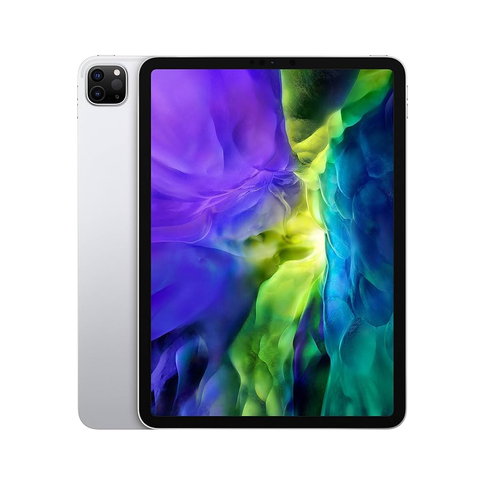 Silver iPad Pro 11-inch 2nd Generation, available in 128GB, 256GB, 512GB, and 1TB, with Wi-Fi and Wi-Fi + Cellular unlocked versions. Designed for high performance, multitasking, and premium entertainment.