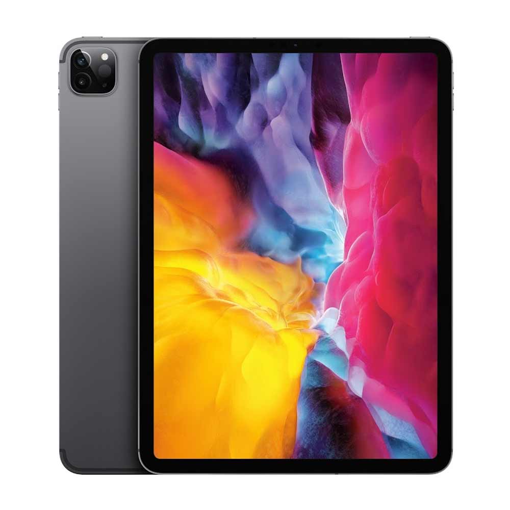 Space Gray Apple iPad Pro 11-inch 2nd Generation, offered in 128GB, 256GB, 512GB, and 1TB storage, with Wi-Fi and Wi-Fi + Cellular unlocked connectivity. Ideal for creative professionals, students, and business users.

