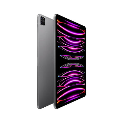 Space Gray Apple iPad Pro 12.9-inch 6th Generation, available in 128GB, 256GB, 512GB, 1TB, and 2TB, with Wi-Fi and Wi-Fi + Cellular unlocked models. Features the ultra-fast M2 chip, Liquid Retina XDR display, and 5G for pro-level performance.