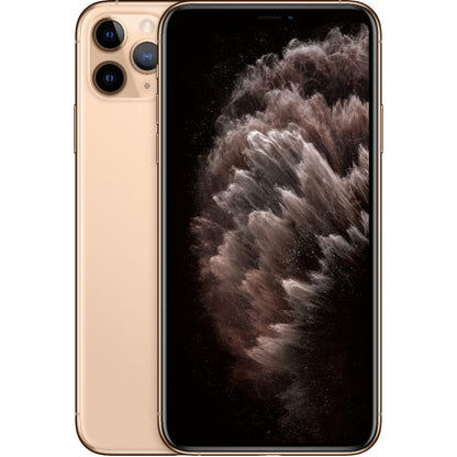 Premium Apple iPhone 11 Pro Max in luxurious Gold color — shown in all storage options. Unlocked, tested, and available for both retail customers and bulk wholesale buyers.