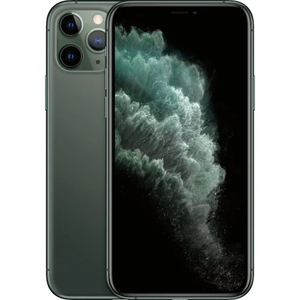 Unique Midnight Green iPhone 11 Pro, a customer-favorite finish — offered in good condition with storage options up to 512GB, fully unlocked and compatible with all carriers — available at E Solutions for retail and bulk orders.