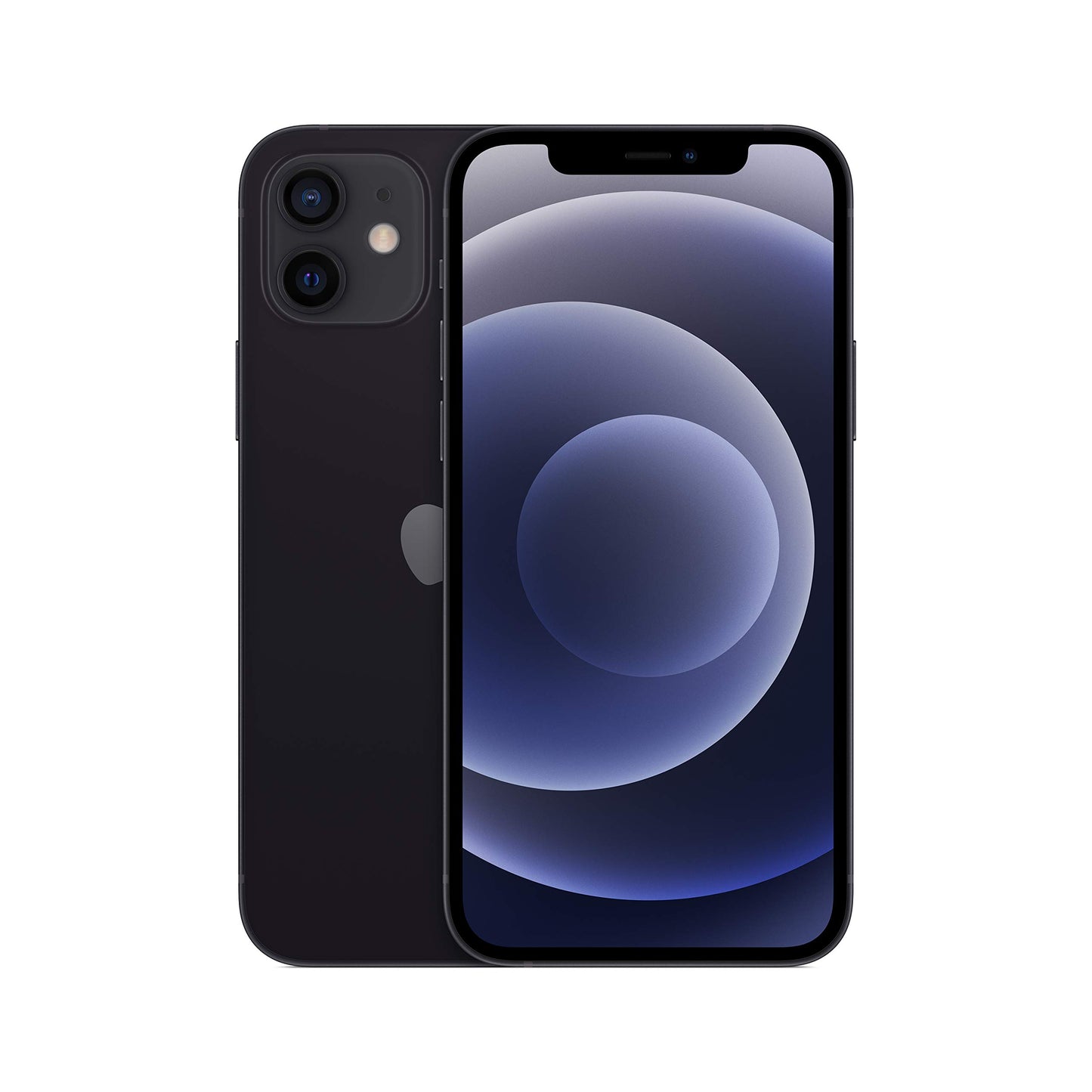 Sleek Apple iPhone 12 in Black with edge-to-edge display and dual camera system. Available in multiple storage variants, fully unlocked and ready to activate with any carrier.