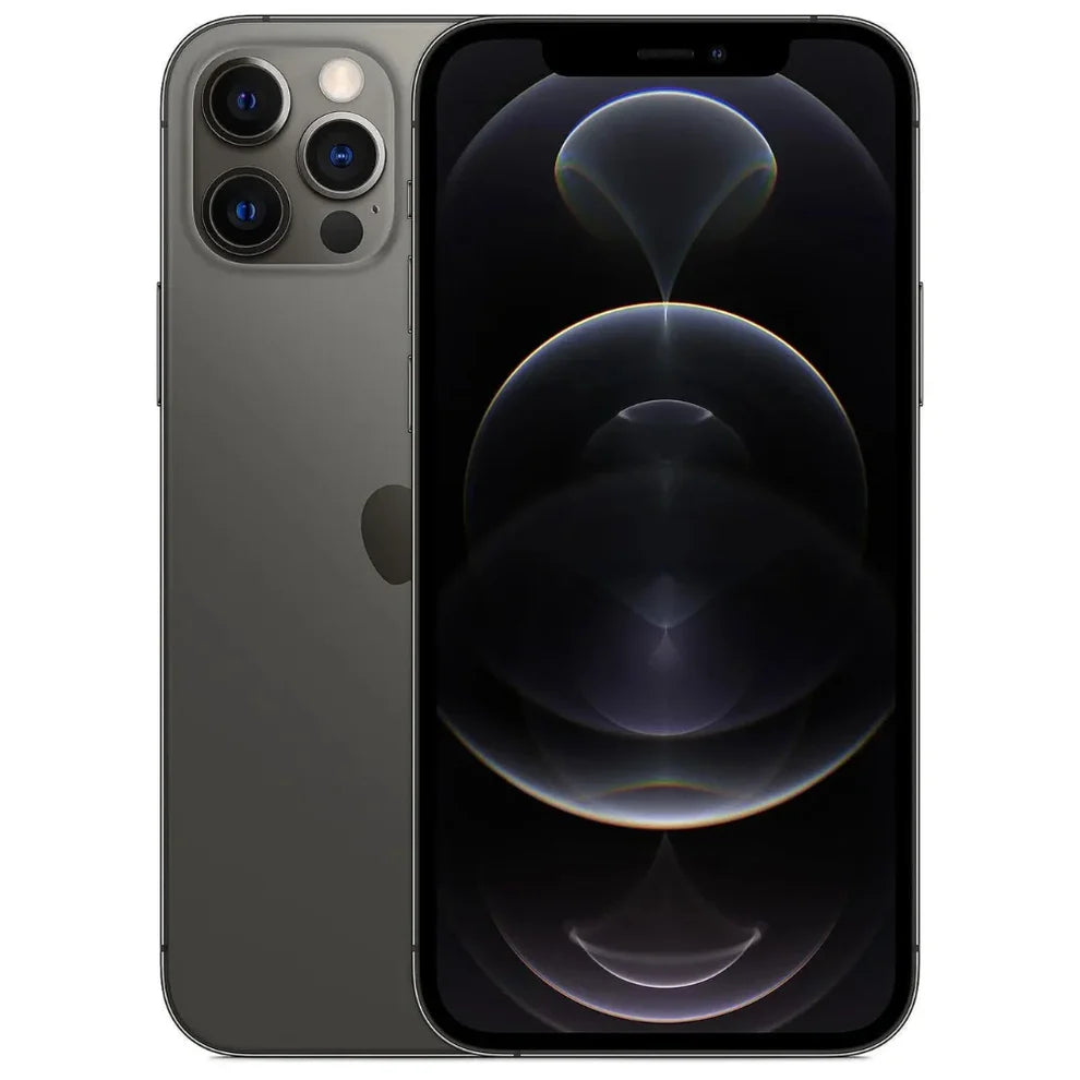 Apple iPhone 12 Pro Max in Graphite with a sleek matte finish, available in 128GB, 256GB, and 512GB — fully unlocked and ready for all carriers; great for both retail and bulk wholesale.