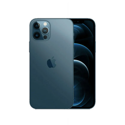 Exclusive Pacific Blue iPhone 12 Pro Max with a bold matte finish, ideal for power users — fully unlocked, works with GSM & CDMA networks, offered in all major storage capacities.