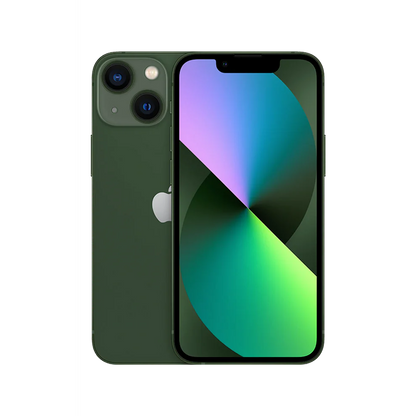 iPhone 13 in bold Green, photographed in excellent/good used condition, available unlocked in multiple capacities — perfect for both end users and wholesale resellers.
