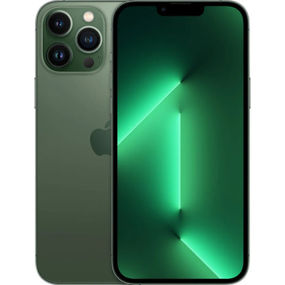 Rare Alpine Green iPhone 13 Pro shown in pristine condition, available unlocked in all storage variants for both retail and wholesale buyers.