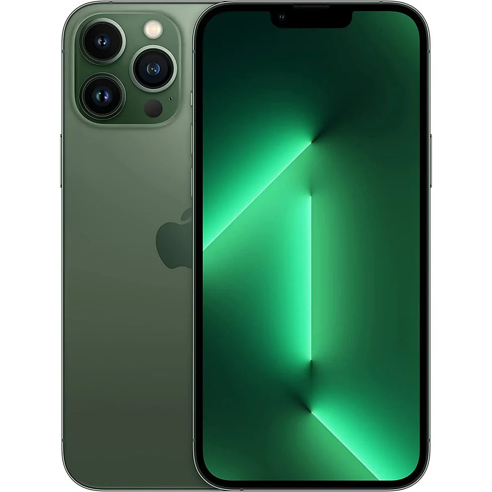 Stunning Alpine Green iPhone 13 Pro Max – factory unlocked, offered in all storage variants, perfect for personal or wholesale purchase.