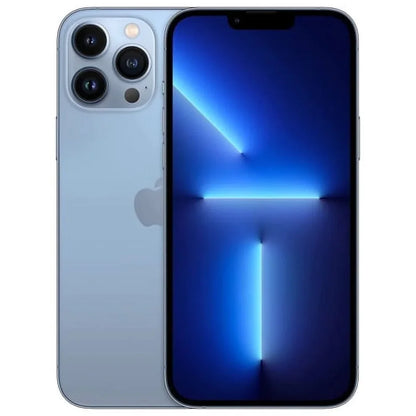 iPhone 13 Pro Max Sierra Blue – sleek finish, unlocked for Verizon, T-Mobile, AT&T, and global networks, excellent/good condition, bulk and retail options.