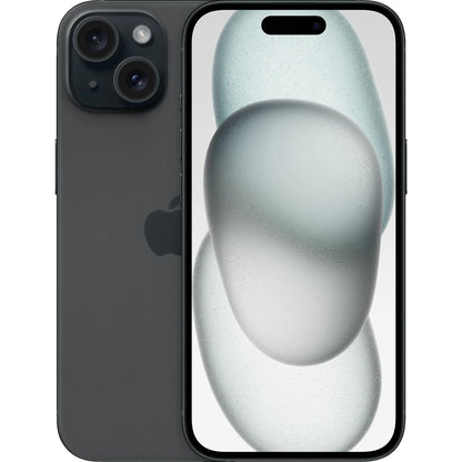 Apple iPhone 15 in sleek Black finish — available in 128GB, 256GB, and 512GB — factory unlocked and ready for use on all major carriers including AT&T, T-Mobile, Verizon, and international networks.