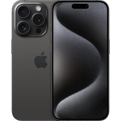 Sleek Black Titanium iPhone 15 Pro shown in excellent/good used condition. Unlocked and available in all storage capacities. A top choice for tech lovers and resellers alike.