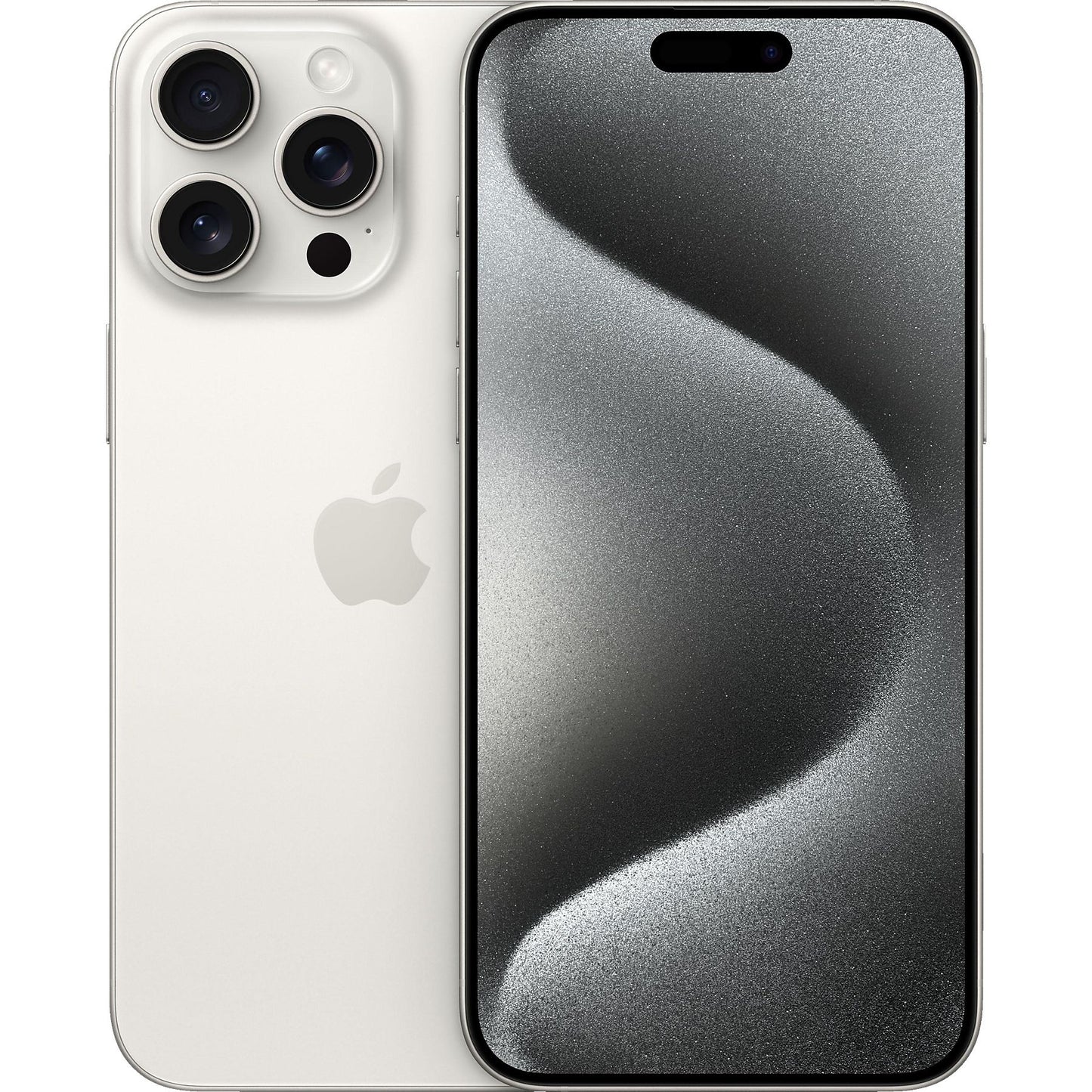 Sleek and clean White Titanium iPhone 15 Pro Max, unlocked and ready for all global carrier networks. Available in 256GB, 512GB, and 1TB storage. 