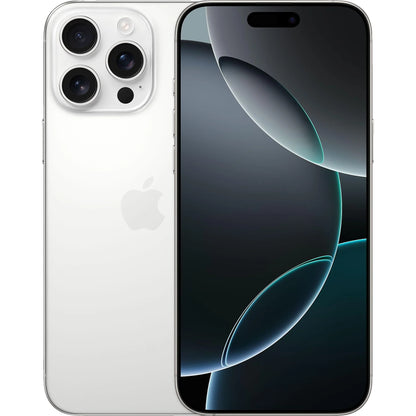 White Titanium iPhone 16 Pro Max — elegant and powerful, available in 256GB, 512GB, and 1TB. Ideal for buyers seeking clean aesthetics and peak performance. Factory unlocked.