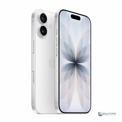 White iphone 17 with reflective screen on a white background