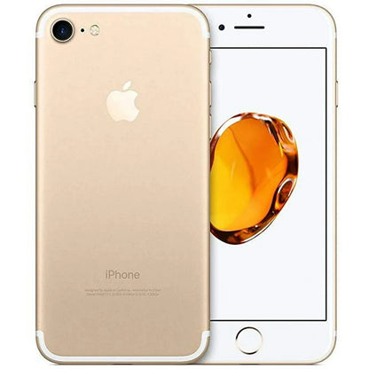 Apple iPhone 7 in Gold — available in 32GB, 128GB, and 256GB storage options, used but in good condition, fully unlocked.