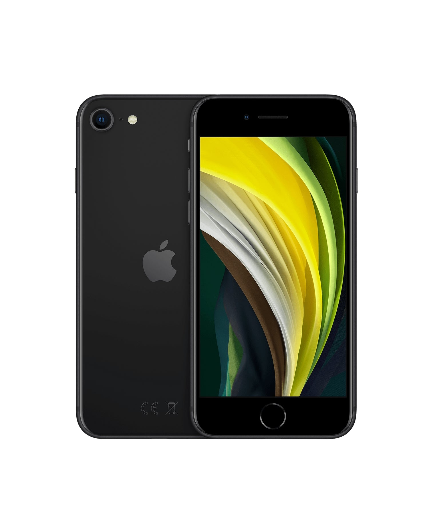Refurbished iPhone SE 2nd Gen (2020) in sleek Black finish, available in 64GB, 128GB, and 256GB — factory unlocked, good condition, compatible with all major carriers.