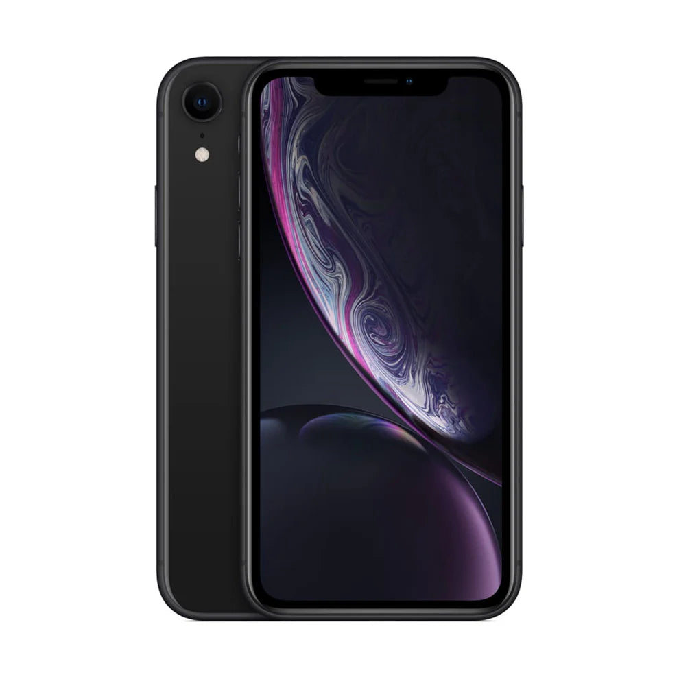 iPhone XR in sleek Black, available in 64GB, 128GB, and 256GB options — fully unlocked and tested. A great fit for everyday users, retailers, and wholesalers.