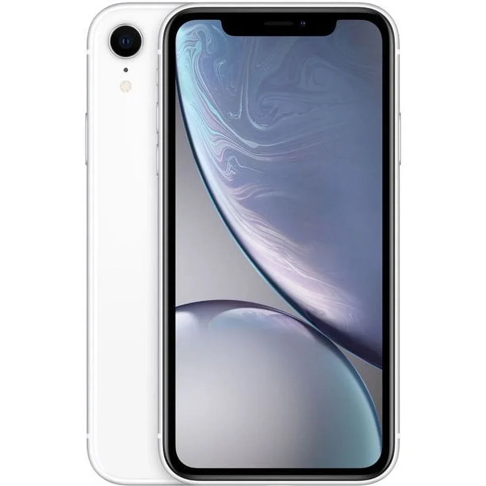 Crisp White iPhone XR shown in all available storage sizes — 64GB, 128GB, and 256GB. Clean, unlocked, and ready for GSM or CDMA networks. Perfect for resale or personal use.