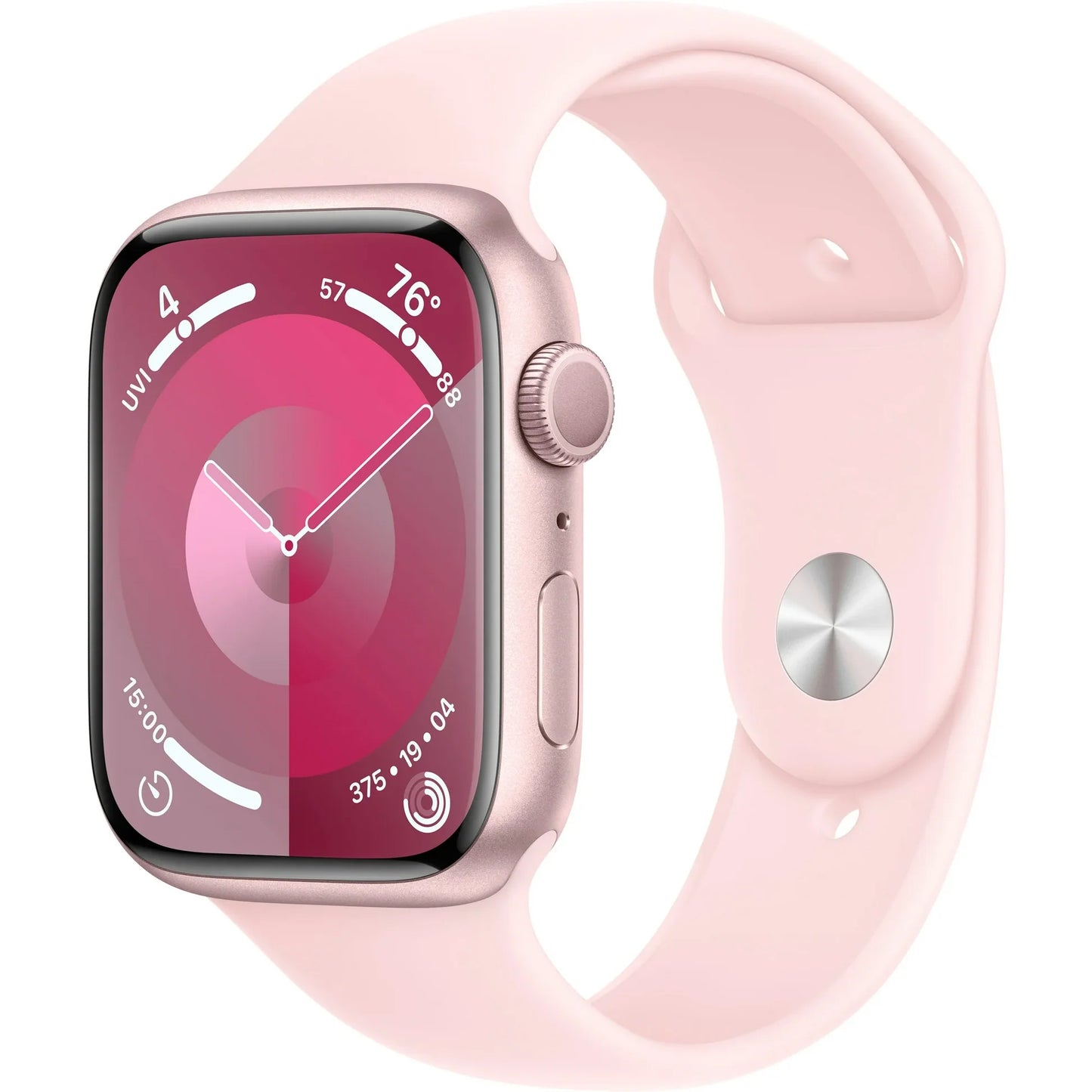 Apple Watch Series 9 GPS, 41mm and 45mm in Pink aluminum case, women’s smartwatch with fitness tracking, retail and wholesale