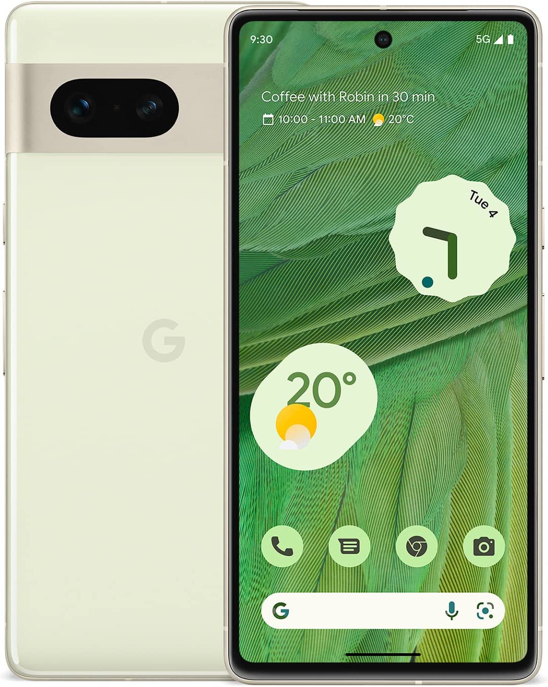 Google Pixel 7 Lemongrass — unique light green finish, unlocked smartphone sold in 128GB and 256GB for retail and wholesale customers