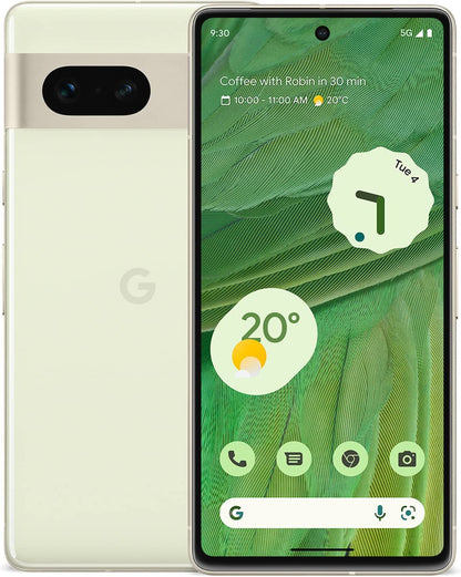 Google Pixel 7 Lemongrass — unique light green finish, unlocked smartphone sold in 128GB and 256GB for retail and wholesale customers