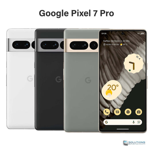 Google Pixel 7 Pro lineup in Obsidian, Snow, and Hazel — unlocked flagship smartphones for retail and wholesale with 128GB, 256GB, and 512GB storage