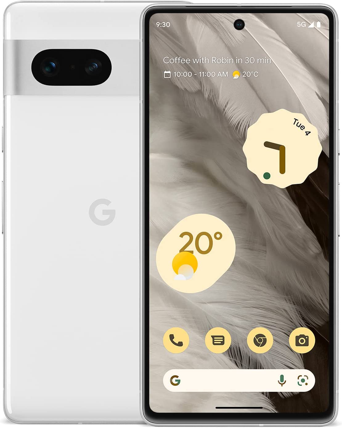 Google Pixel 7 Snow — clean white design, unlocked phone available for wholesale and retail in 128GB and 256GB storage