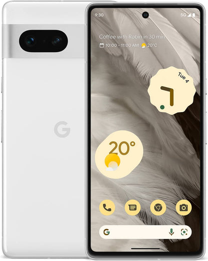 Google Pixel 7 Snow — clean white design, unlocked phone available for wholesale and retail in 128GB and 256GB storage