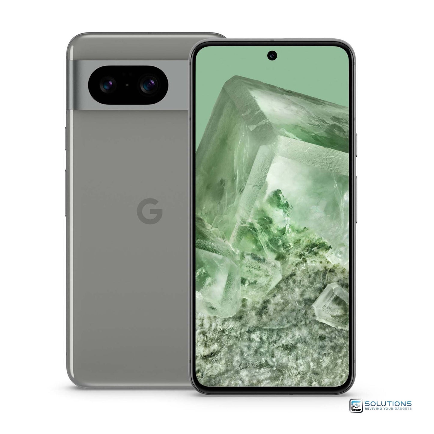 Google Pixel 8 Hazel — unique earthy green-gray tone, unlocked smartphone sold for wholesale and retail in 128GB and 256GB
