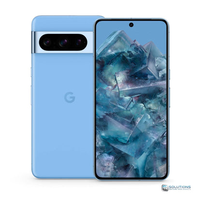 Google Pixel 8 Pro Bay — unique light blue tone, unlocked flagship smartphone available for wholesale and retail in 128GB, 256GB, 512GB, and 1TB
