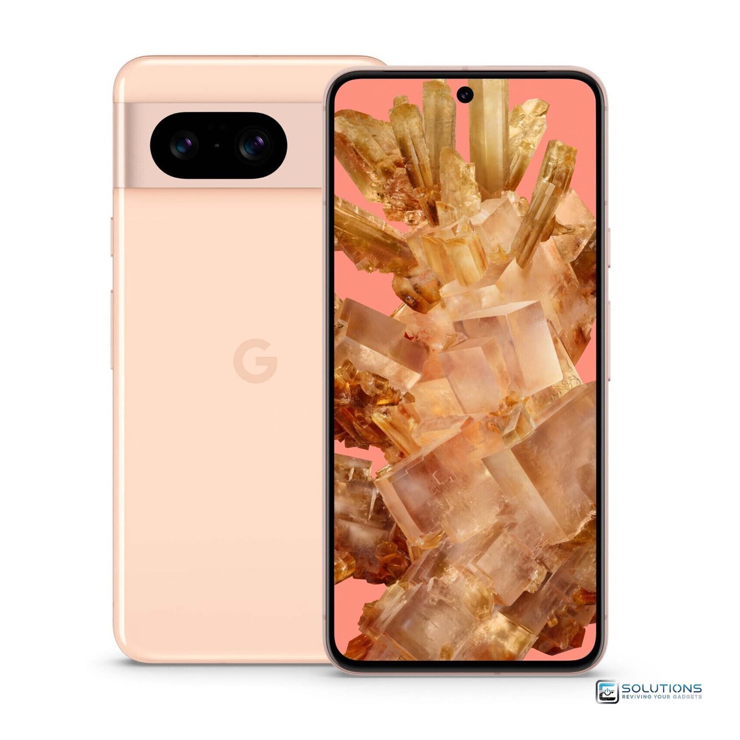 Google Pixel 8 Rose — premium soft pink finish, unlocked phone available in 128GB and 256GB storage for retail and wholesale customers